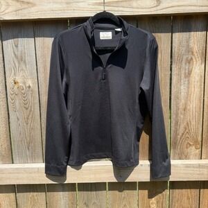 EP Pro Tour Tech Womens Black Quarter Zip Golf Pullover Long Sleeve Top Medium